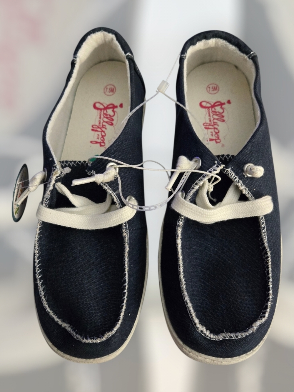 Jellypop Navy/Denim Casual Canvas Slip-On Shoes with White Trim